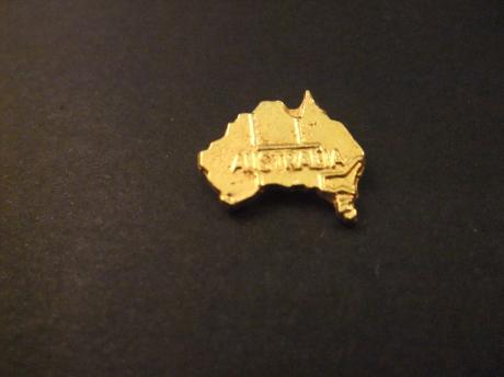Australië landkaart , goudkleurig